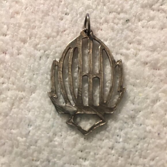 Open Sterling Silver Harley Davidson Pendant - Picture 2 of 16